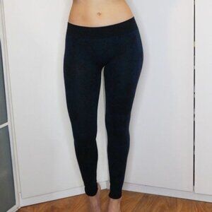 Arden B Black & Blue Tie Die Leggings Stretch Comfortable Midrise